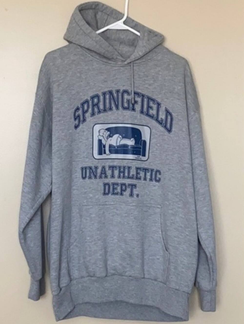 The Simpsons Homer Graphic Springfield Gray Hooded Sweatshirt VINTAGE 2004